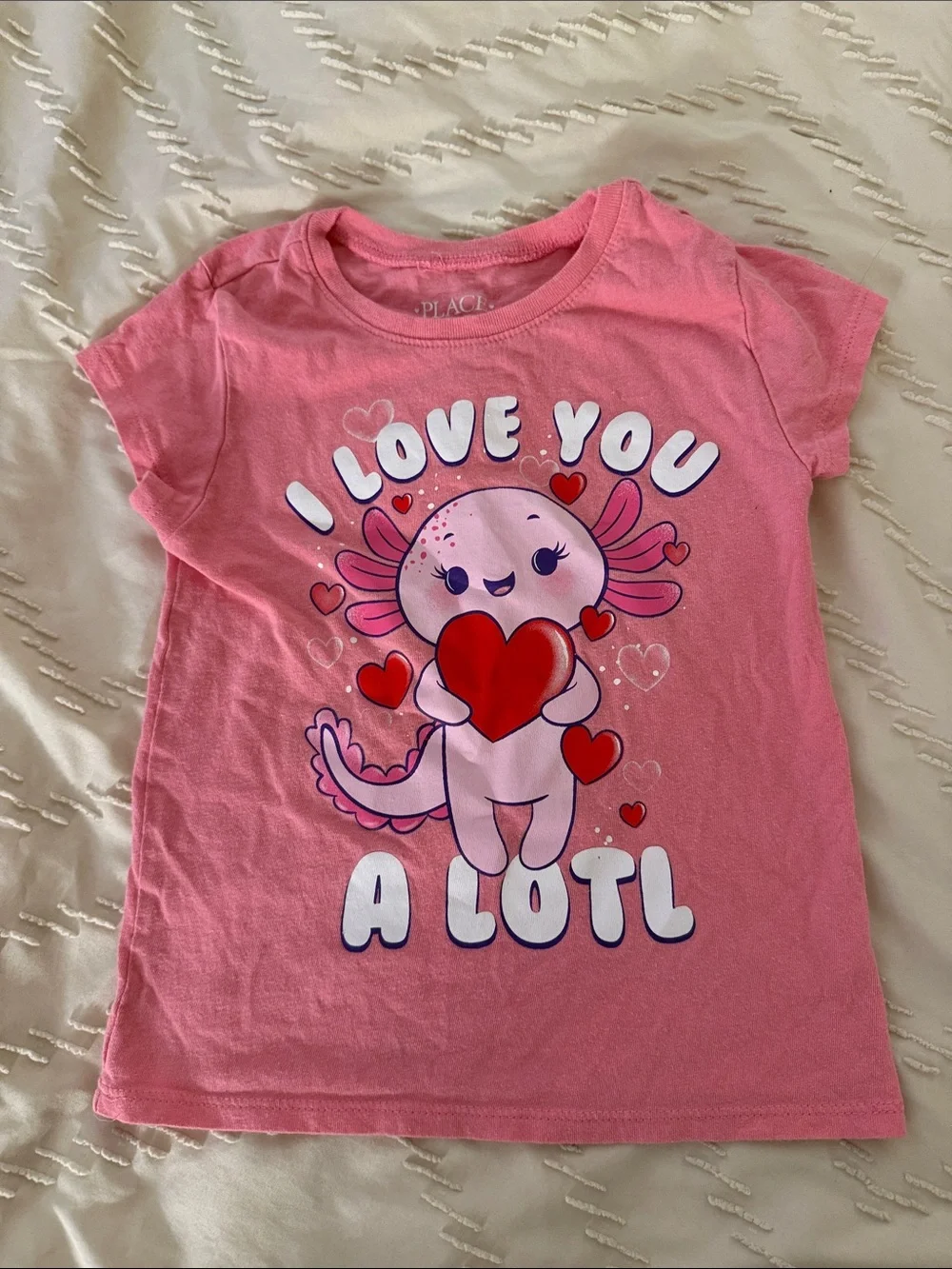 The Children's Place Pink Axolotl Heart Graphic Tee